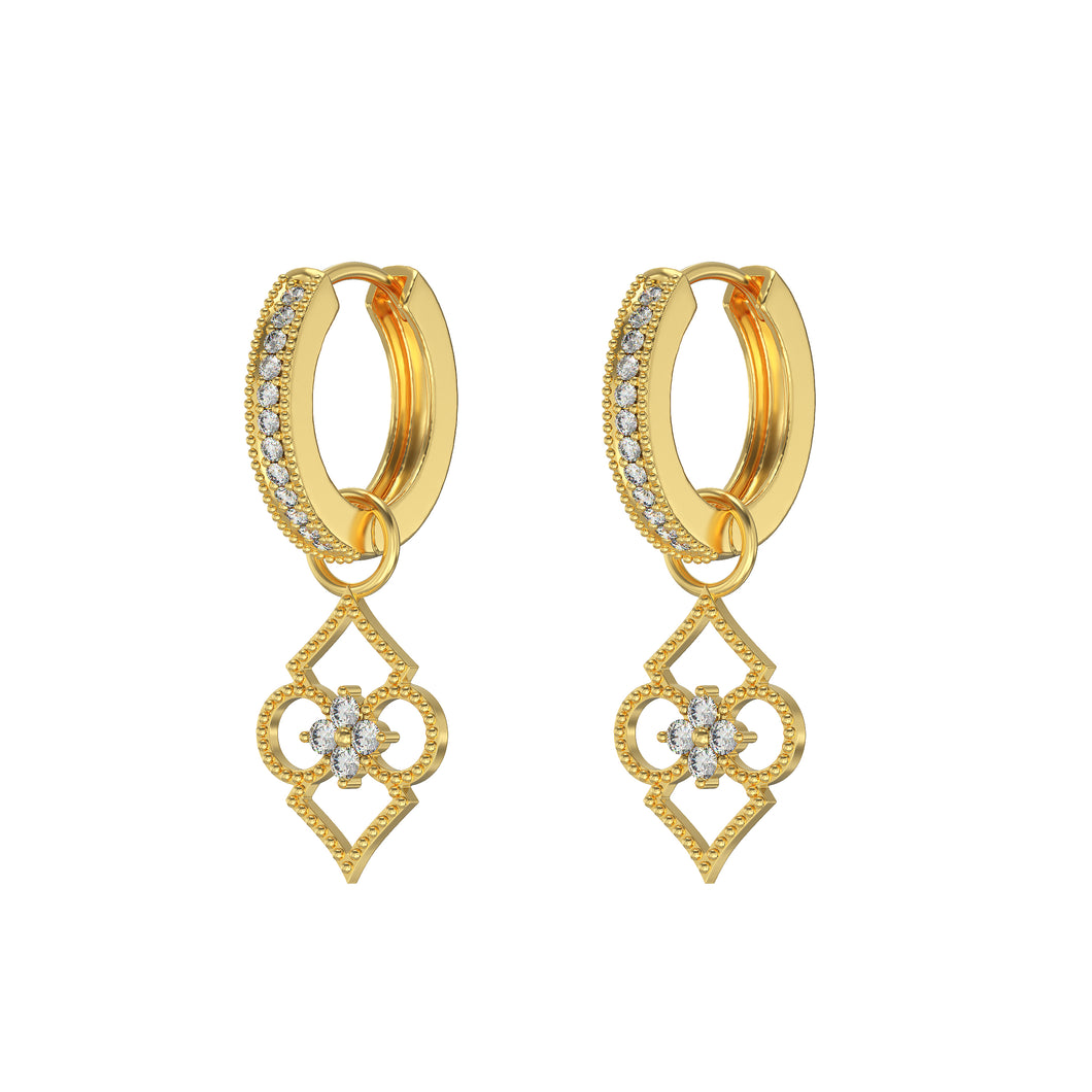 Moroccan Clover Trellis Charm Earrings