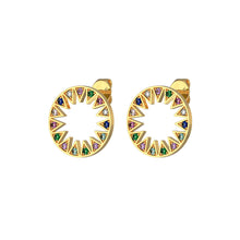 Load image into Gallery viewer, Moroccan Tile Rainbow Stud Earrings
