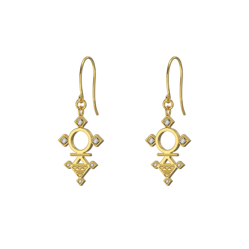 Agadez Cross Drop Earrings