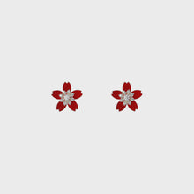 Load and play video in Gallery viewer, Red Crystal Blossom Earrings
