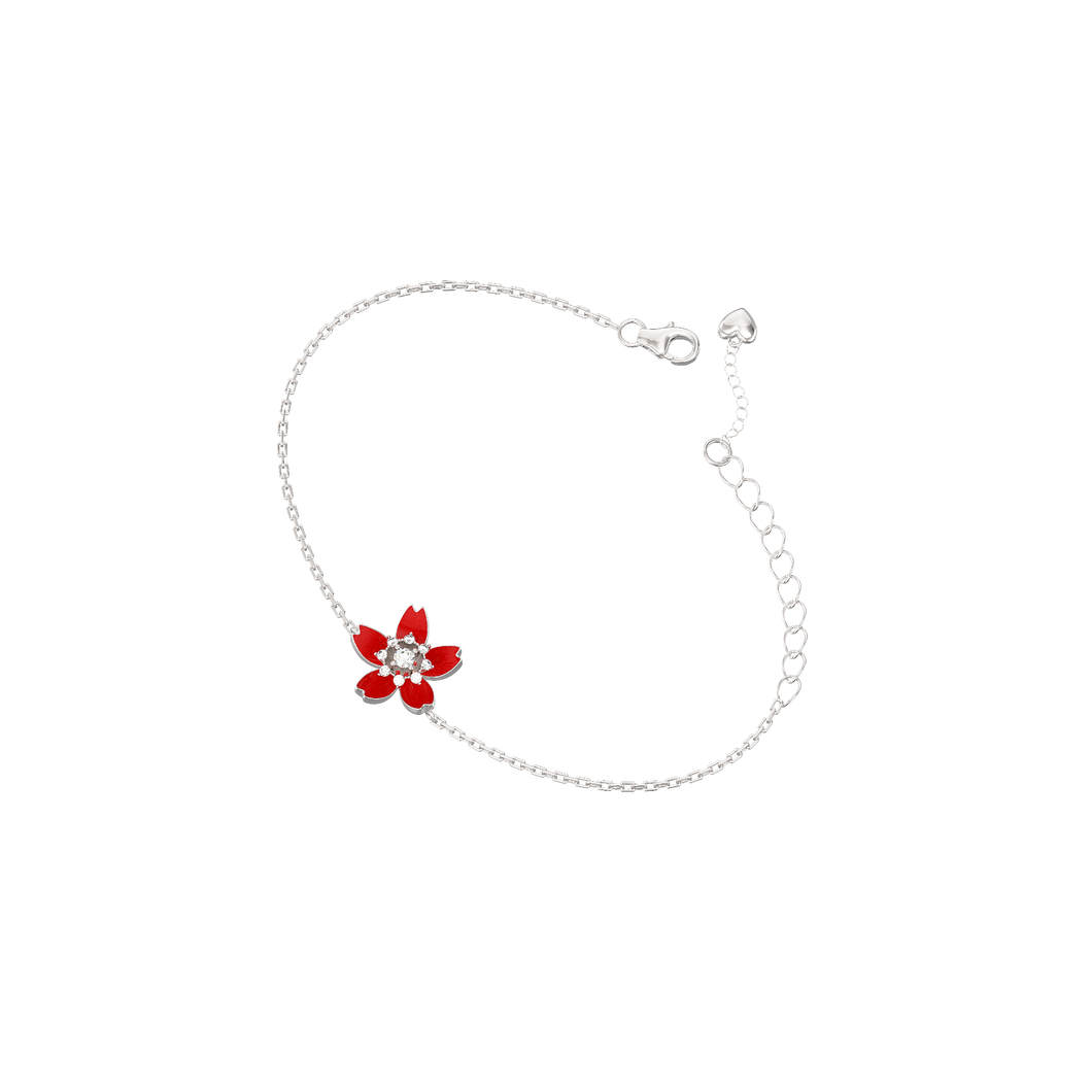 Red Crystal Blossom Bracelet