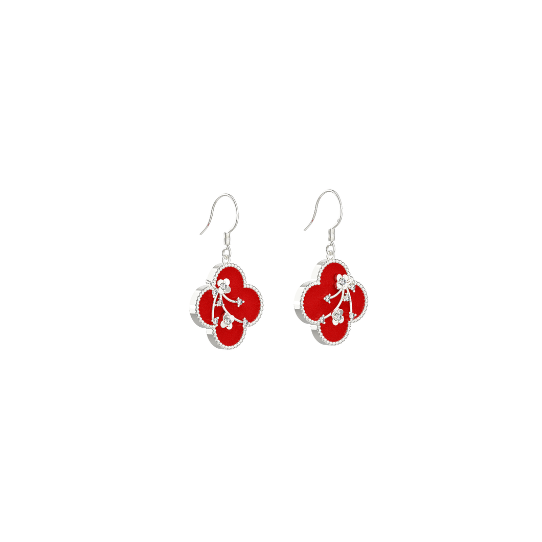 Red Blossom Earrings