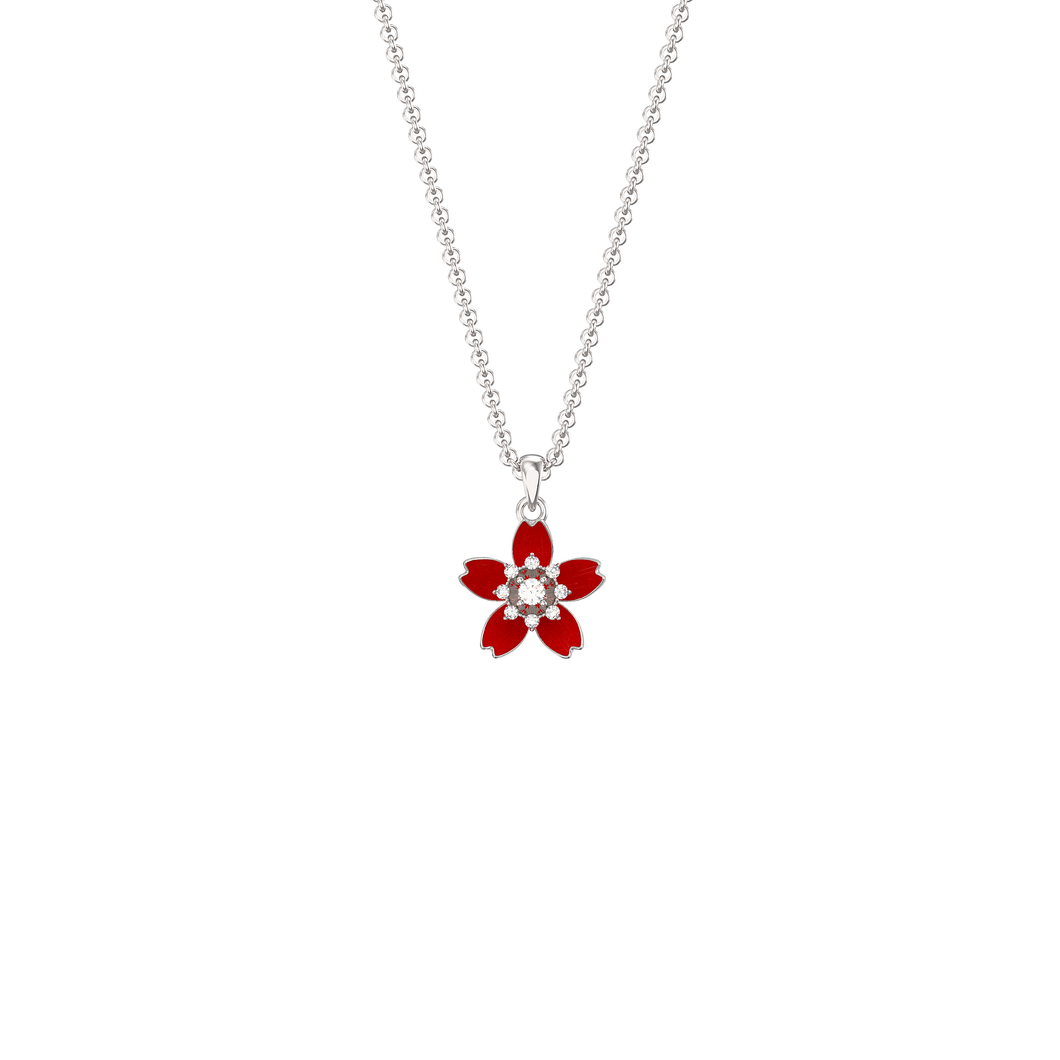 Red Crystal Blossom Necklace